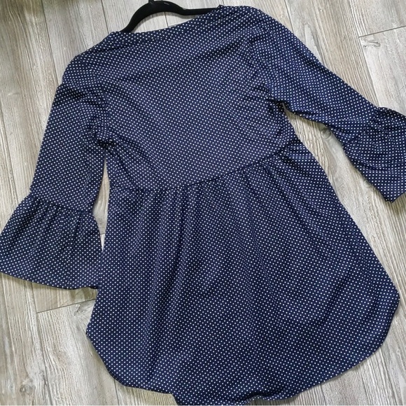 Chris & Carol Polka Dot Bell Sleeve Smock size Small - Picture 4 of 6